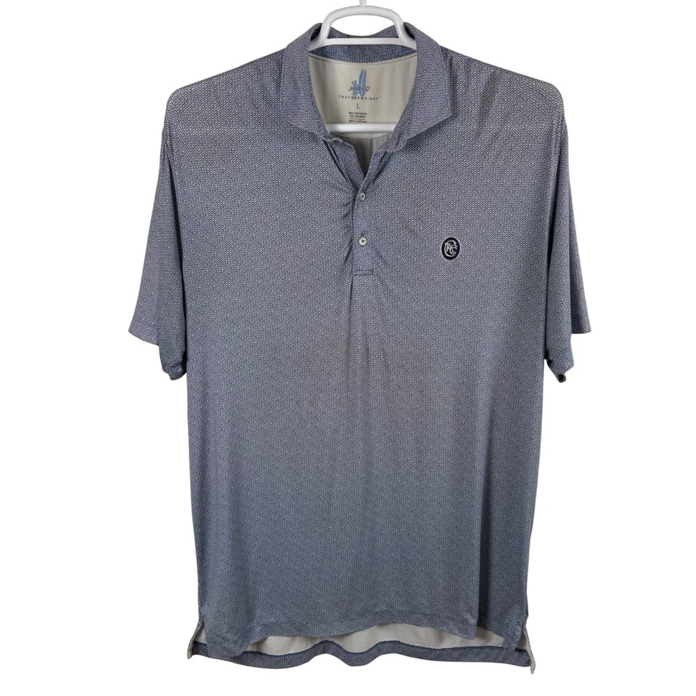 johnnie-O Golf Polo Shirt Men's L Blue Featherweight Performance Preppy Atlanta